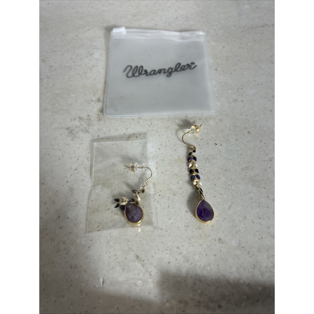 Wrangler Gold Western Drop Dangle Earrings for Women Statement 14K